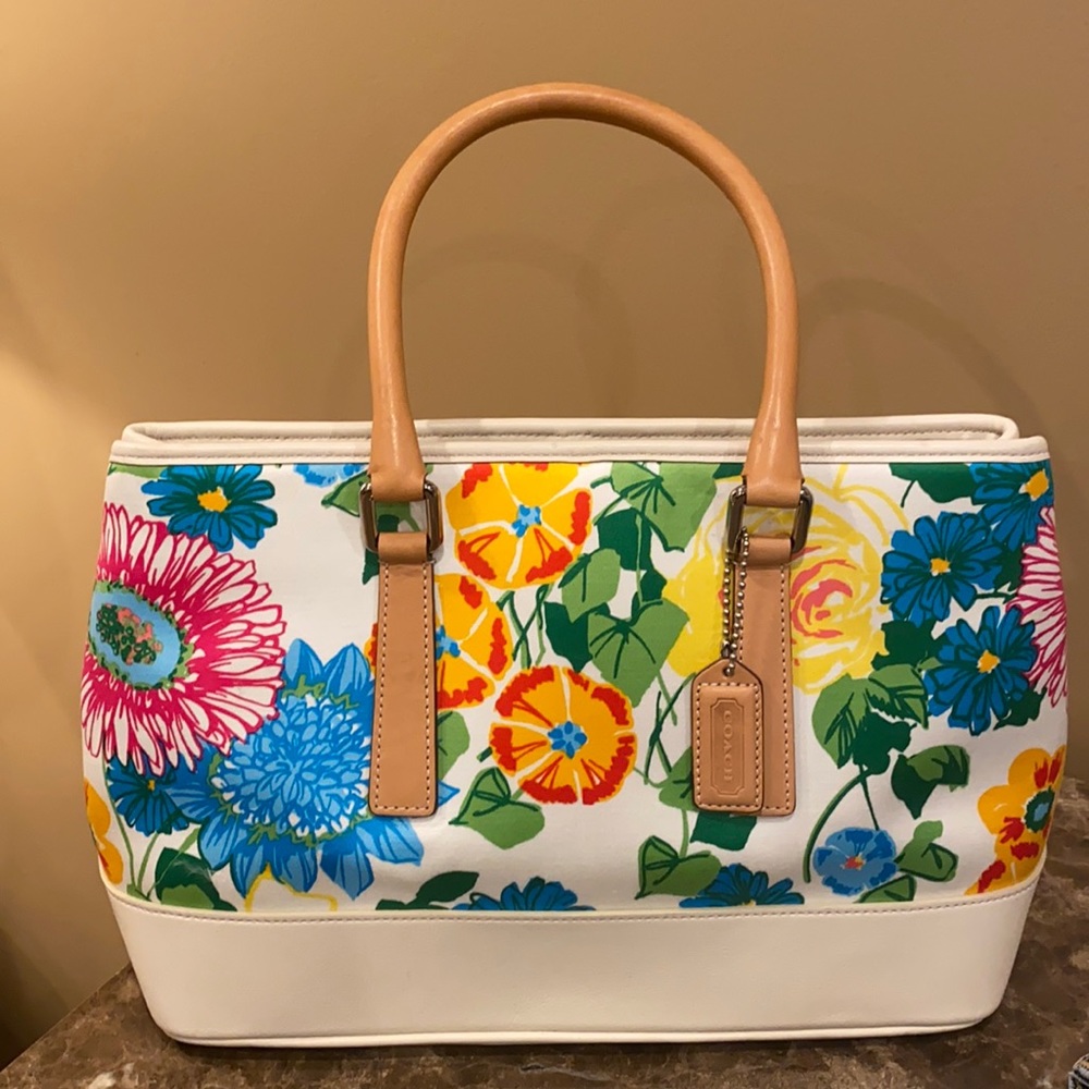 Coach floral tote (never worn)